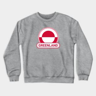 Greenland Country Badge - Greenland Flag Crewneck Sweatshirt